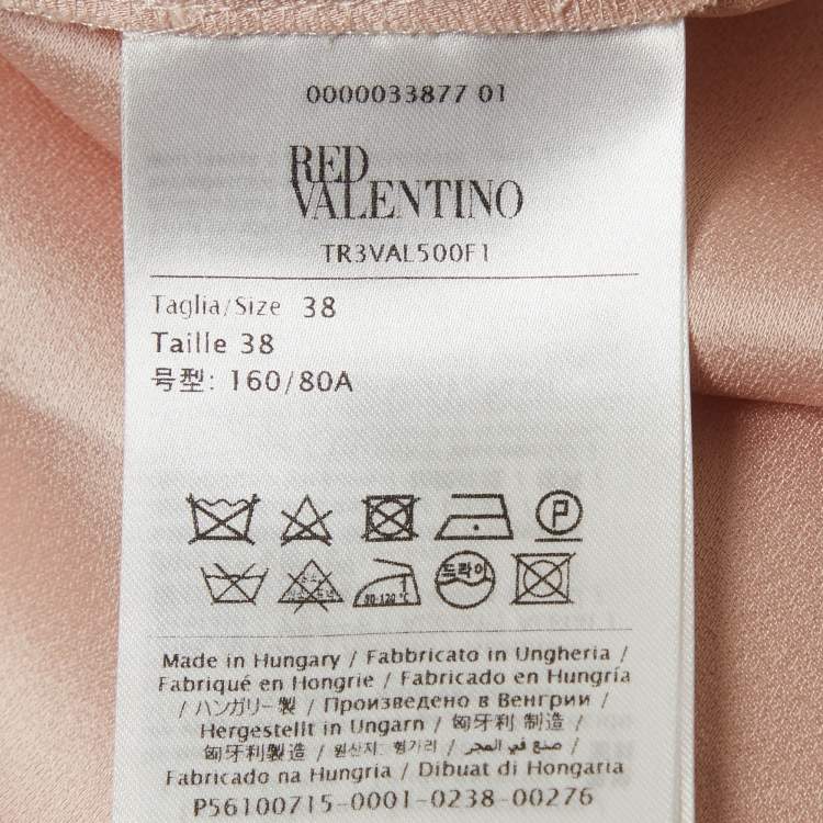 Pre Owned RED Valentino Light Pink Crepe Ruffle Mini Dress S