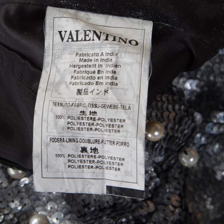 مملوكة مسبقًا Red Valentino Silver Sequined Pearl Embellished Sleeveless Mini Shift Dress S
