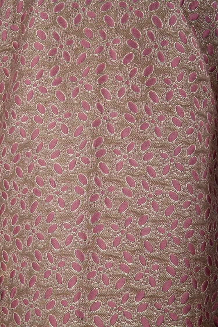 Pre Owned Red Valentino Brown Floral Lurex Jacquard Sleeveless Shift  Dress S