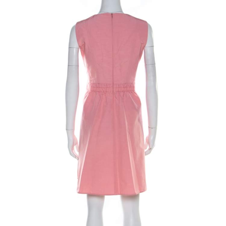مملوكة مسبقًا RED Valentino Rose Pink Cotton Blend Sleeveless Sheath Dress M