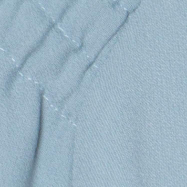 Pre Owned Red Valentino Pale Blue Crepe Ruffled Sleeve Shift Dress L