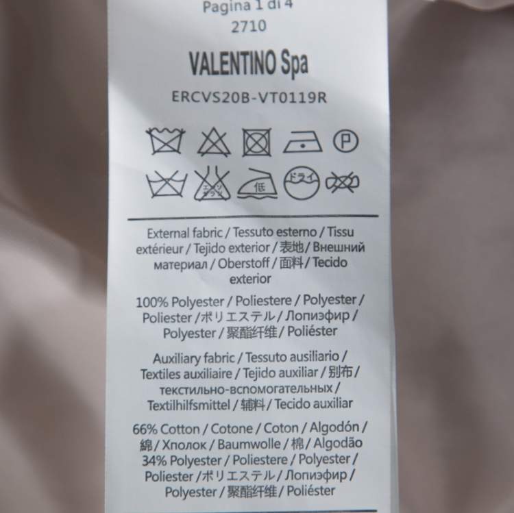 Pre Owned RED Valentino Beige Crepe and Taffeta Contrast Lace Overlay Dress L