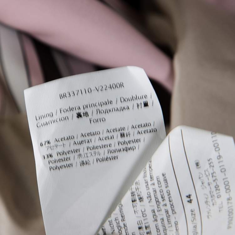 Pre Owned RED Valentino Pink Striped Taffeta Belted Coat M