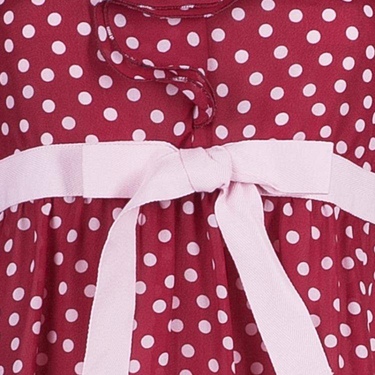 Pre Owned RED Valentino Polka Dot V-Neck Ruffle Dress S