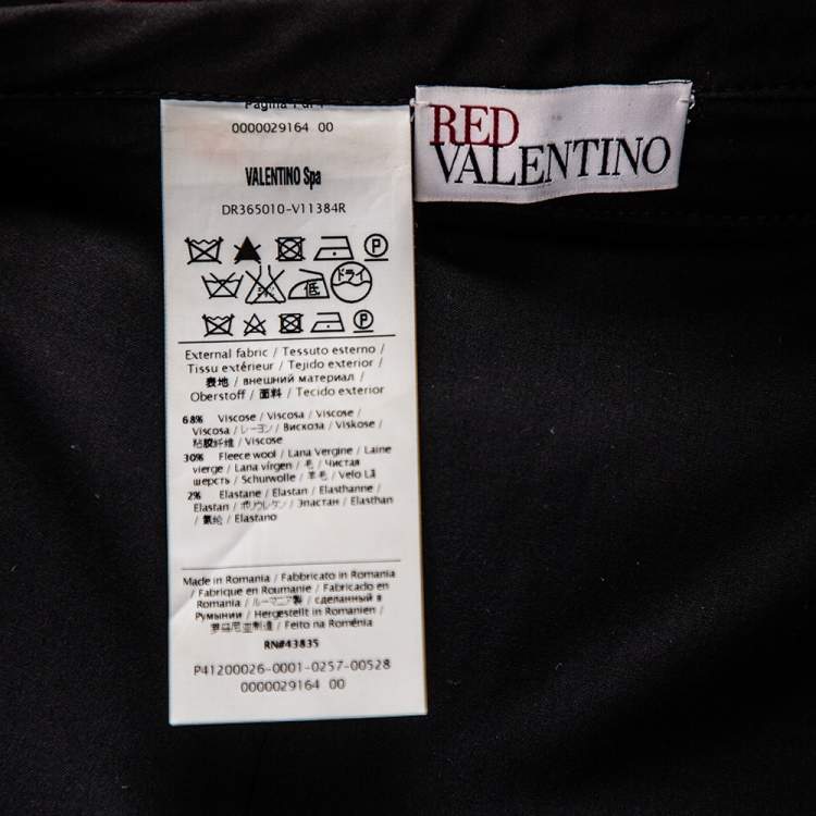 Pre Owned RED Valentino Black Wool Cropped Formal Pants S