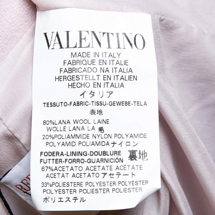 Pre Owned RED Valentino Pink Wool Pleated Detailed Double Breasted Belted Coat S