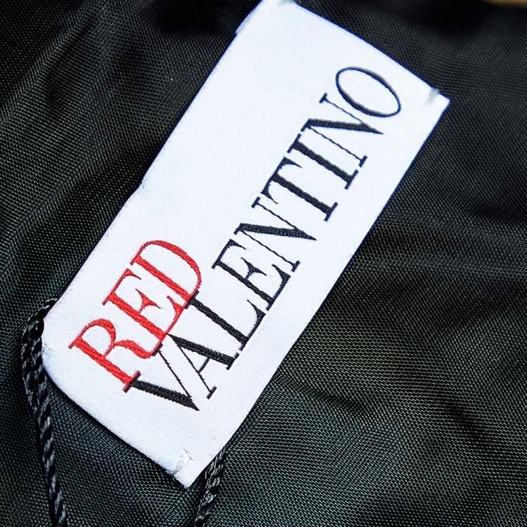 Pre Owned RED Valentino Black Studded Leather Cropped Biker Jacket S