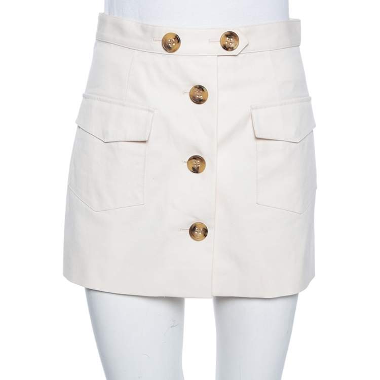 Pre Owned RED Valentino Off White Cotton Overlay Detail Shorts S