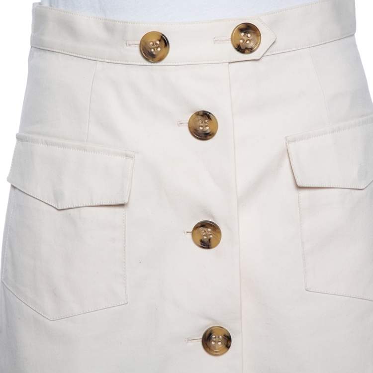 Pre Owned RED Valentino Off White Cotton Overlay Detail Shorts S