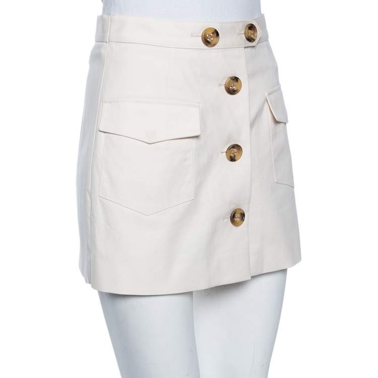 Pre Owned RED Valentino Off White Cotton Overlay Detail Shorts S