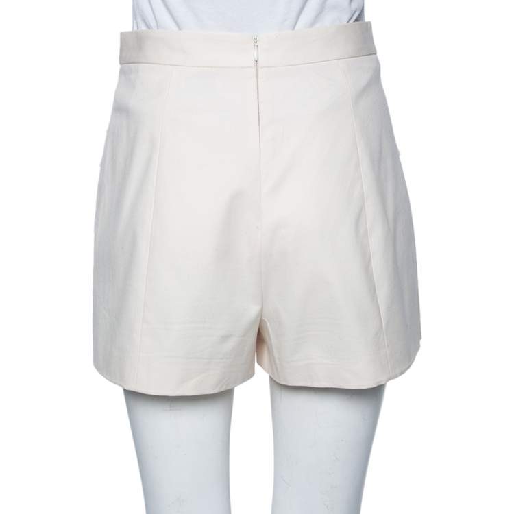 Pre Owned RED Valentino Off White Cotton Overlay Detail Shorts S