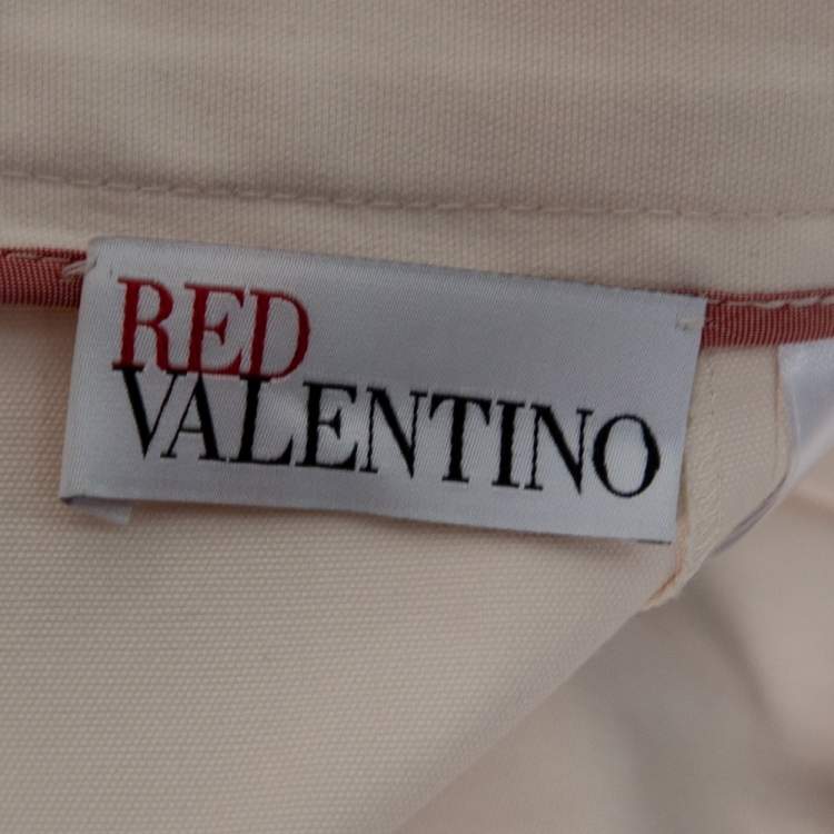 Pre Owned RED Valentino Off White Cotton Overlay Detail Shorts S