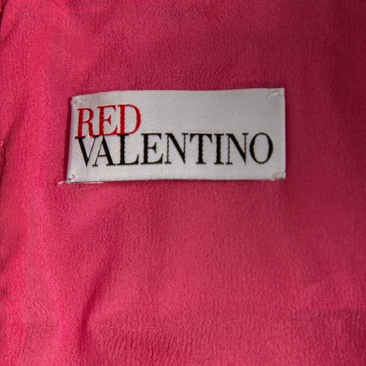 Pre Owned Red Valentino Pink Silk Lace Tie Detail Short Dress M