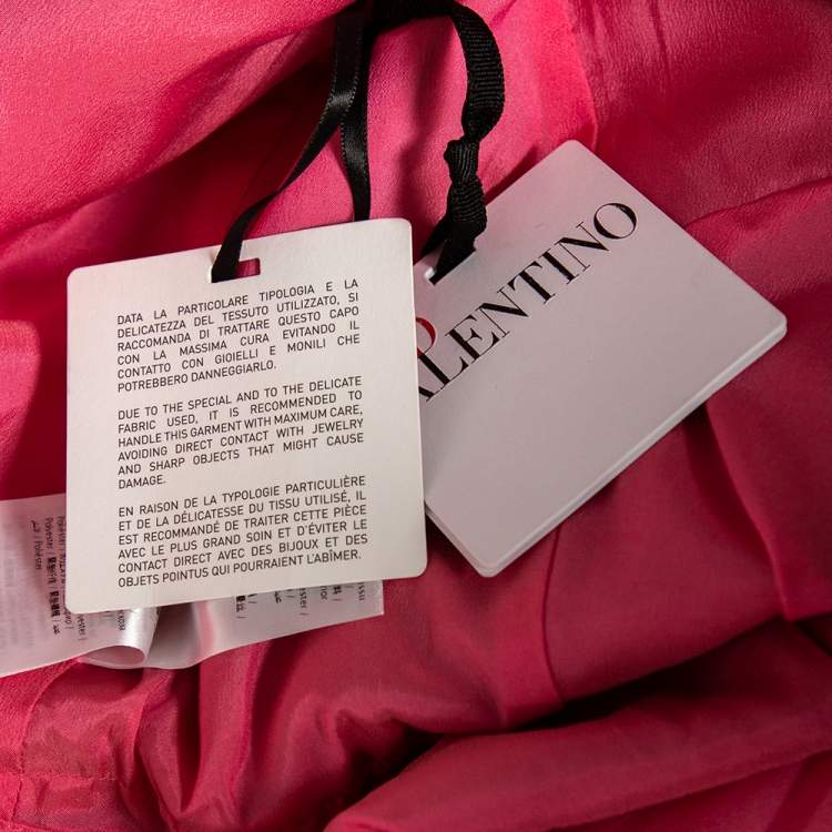 Pre Owned Red Valentino Pink Silk Lace Tie Detail Short Dress M