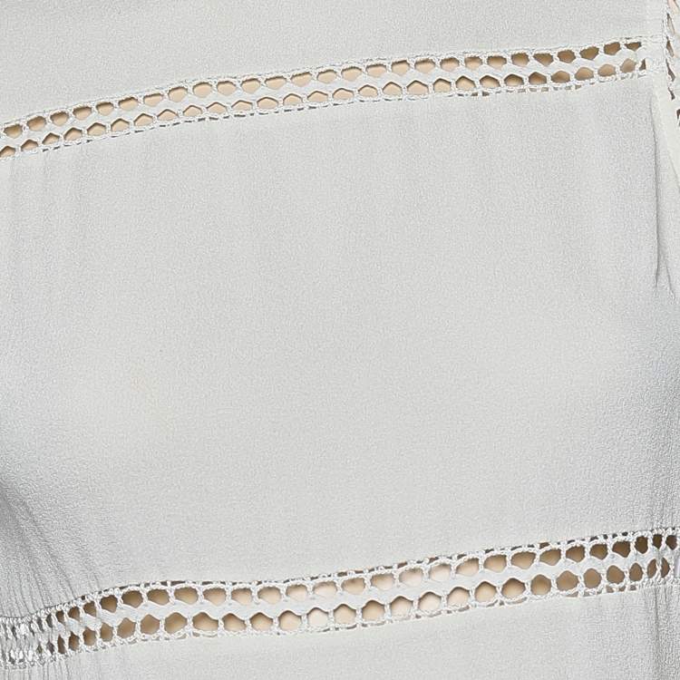 Pre Owned RED Valentino Cream Silk & Lace Top S
