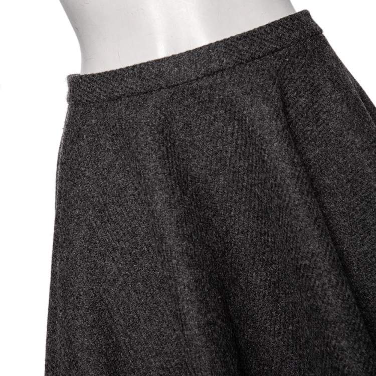 Pre Owned RED Valentino Grey Shetland Wool Mini Skirt S