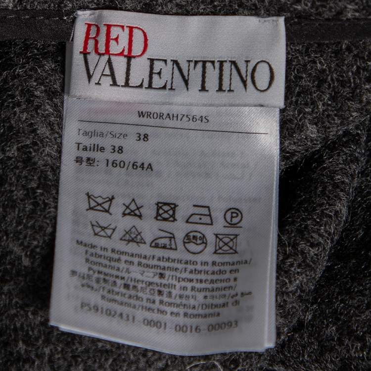 Pre Owned RED Valentino Grey Shetland Wool Mini Skirt S