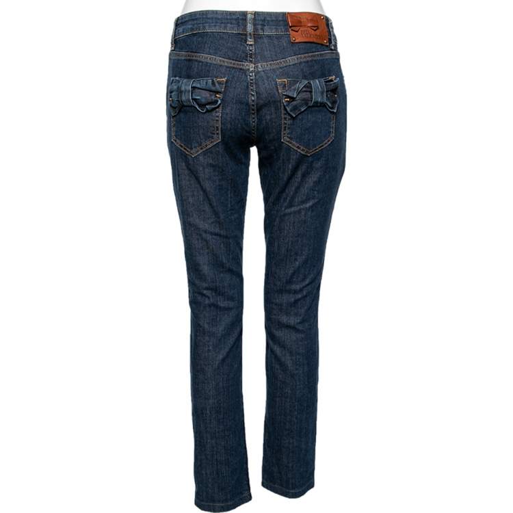 Pre Owned RED Valentino Blue Denim Bow Detail Jeans M
