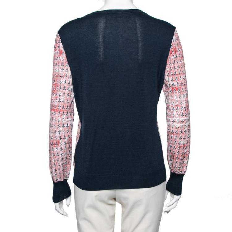 Pre Owned RED Valentino Multicolor Cotton Anchor Printed Sweater XL