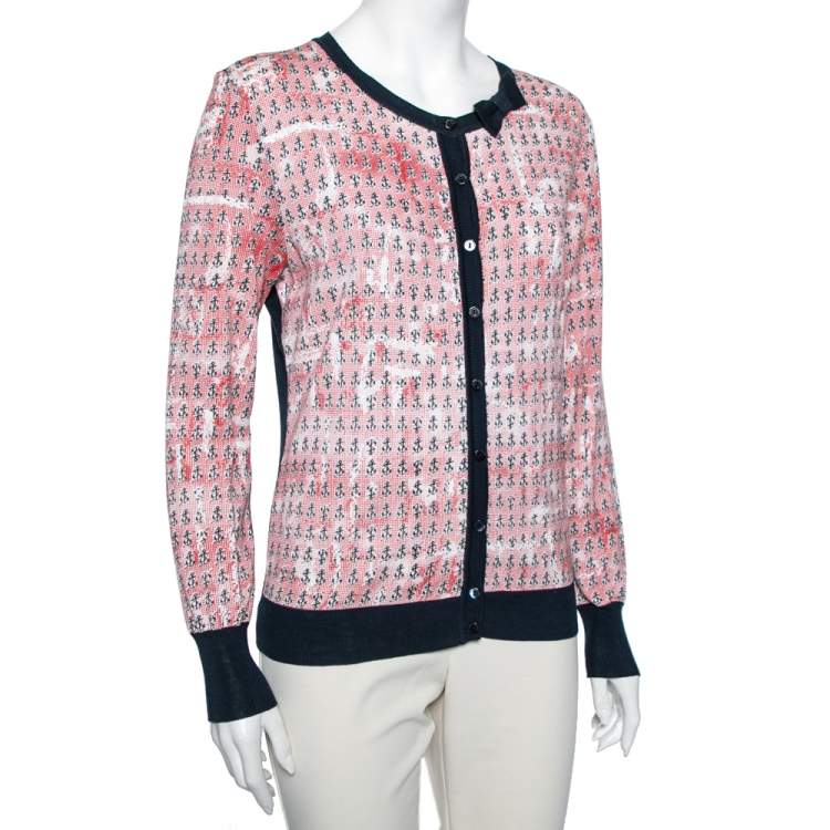 Pre Owned RED Valentino Multicolor Cotton Anchor Printed Sweater XL