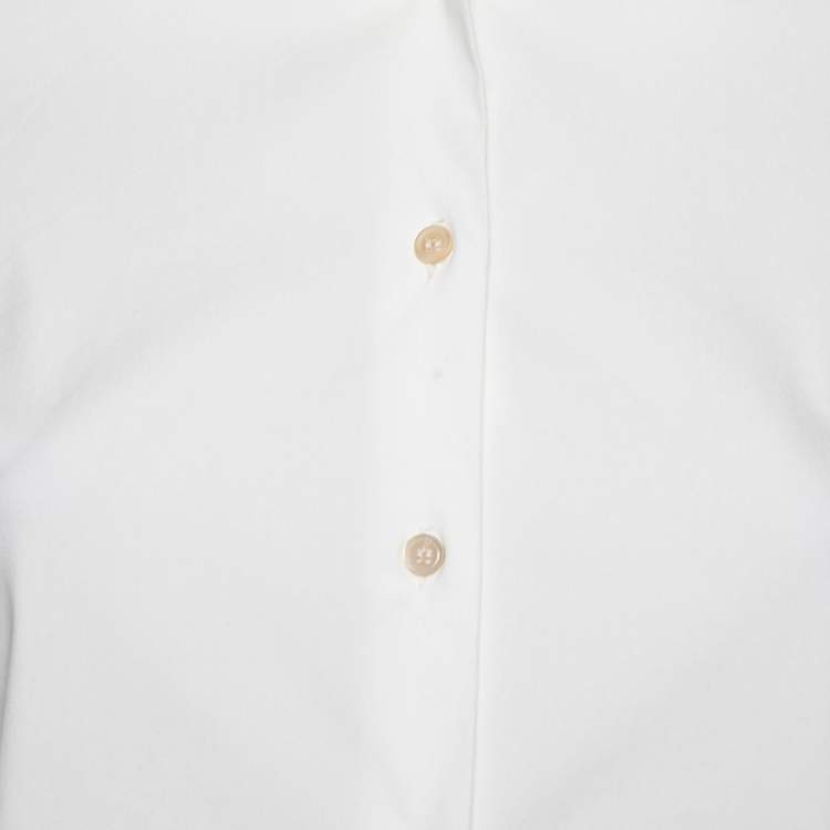 Pre Owned RED Valentino White Cotton Heart Embroidered Collar Shirt S