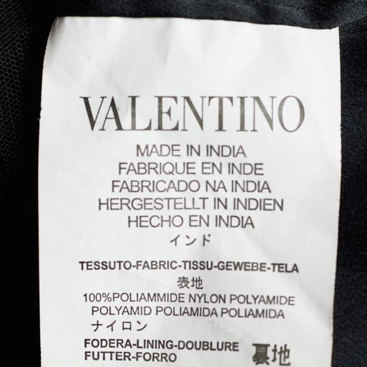 Pre Owned RED Valentino Black Tulle Sequin Embellished Scalloped Sleeveless Dress M