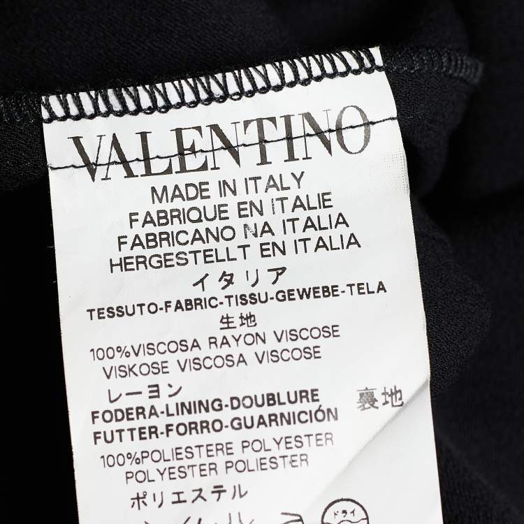 Pre Owned RED Valentino Black Viscose Ruffle Sleeve Top S
