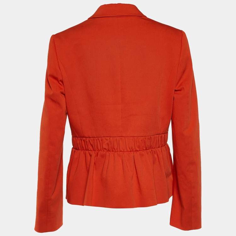 Pre Owned RED Valentino Orange Cotton Belt Detail Blazer L