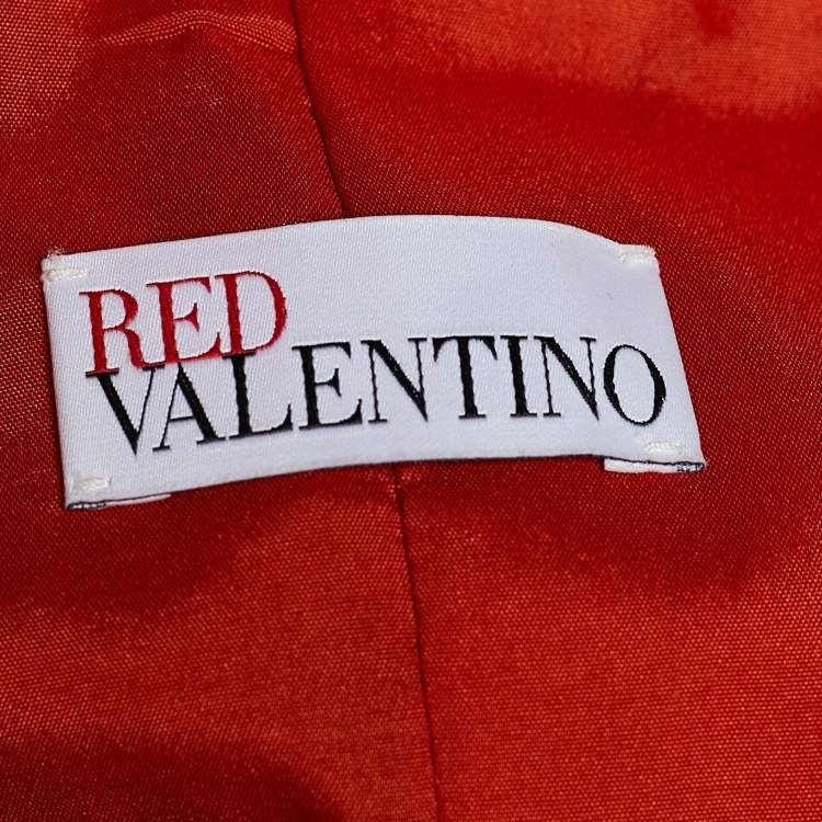 Pre Owned RED Valentino Orange Cotton Belt Detail Blazer L