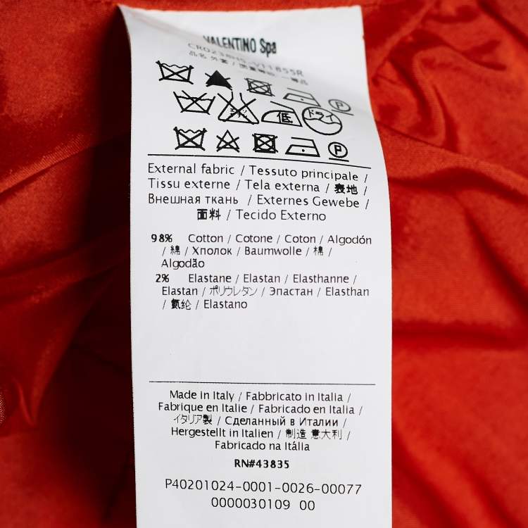 Pre Owned RED Valentino Orange Cotton Belt Detail Blazer L