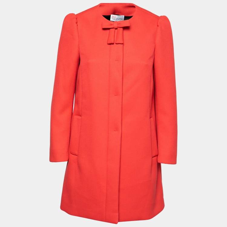 Pre Owned RED Valentino Coral Pique Bow Detail  Coat  M
