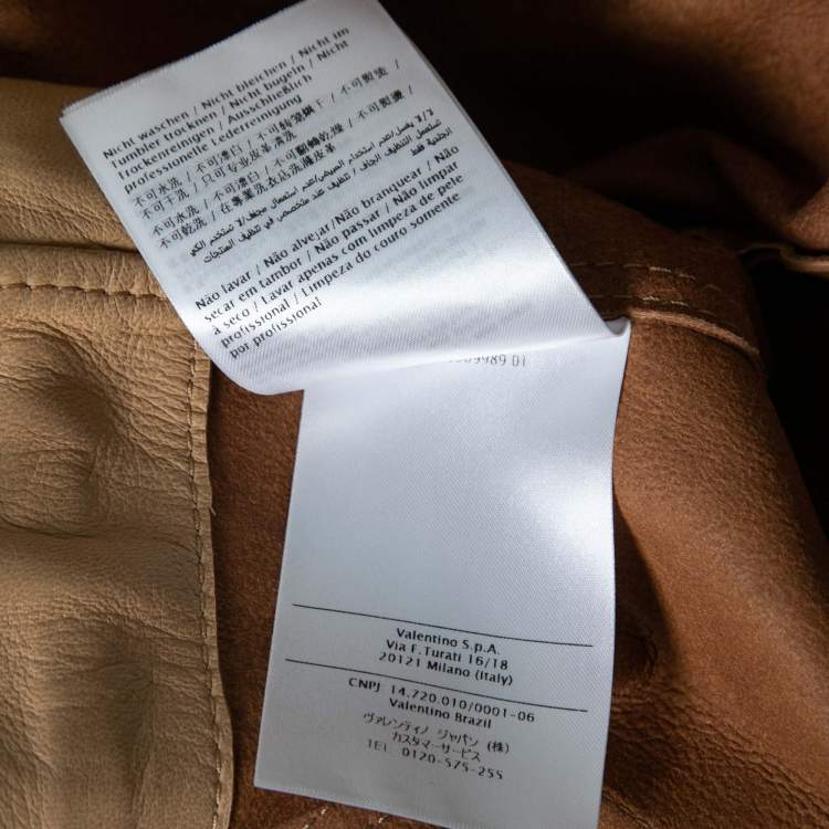 Pre Owned RED Valentino Brown Lambskin Leather Cropped Jacket M