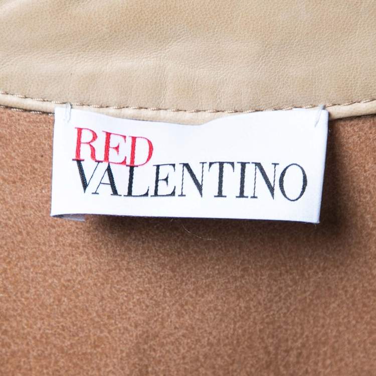 Pre Owned RED Valentino Brown Lambskin Leather Cropped Jacket M