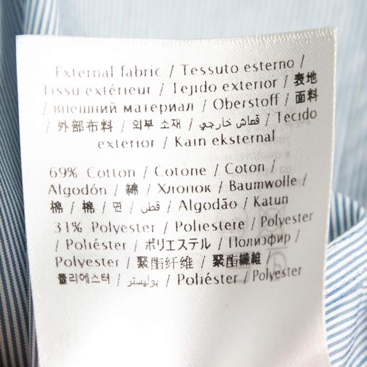 مملوكة مسبقًا RED Valentino Blue Pinstriped Cotton Poplin Pleated Back Shirt S