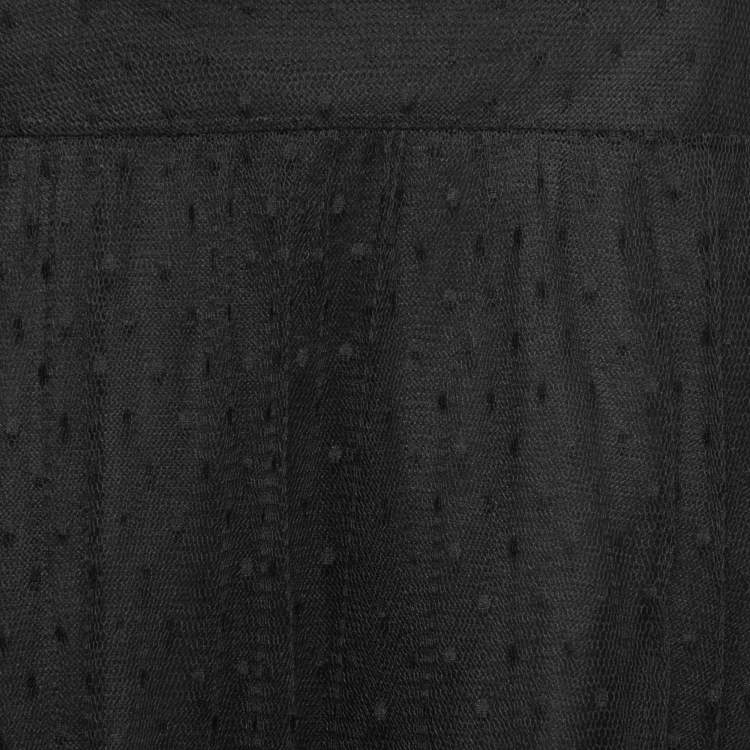 Pre Owned RED Valentino Black Polka Dot Tulle Flounce Skirt M