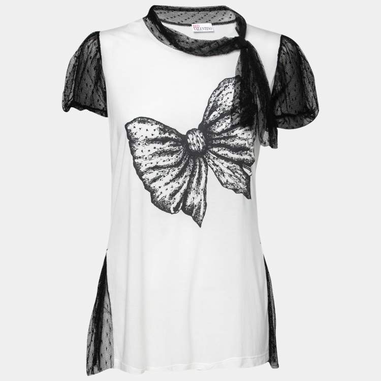 ヴァレンティノ Crepe tulle short sleeves tops