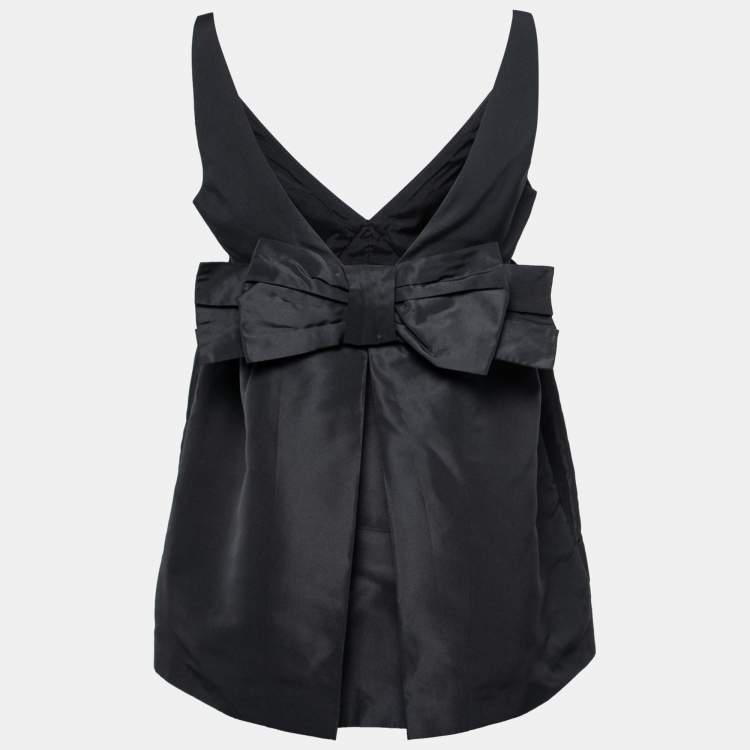 Pre Owned RED Valentino Black Synthetic Bow-Back Baby Doll Top M  