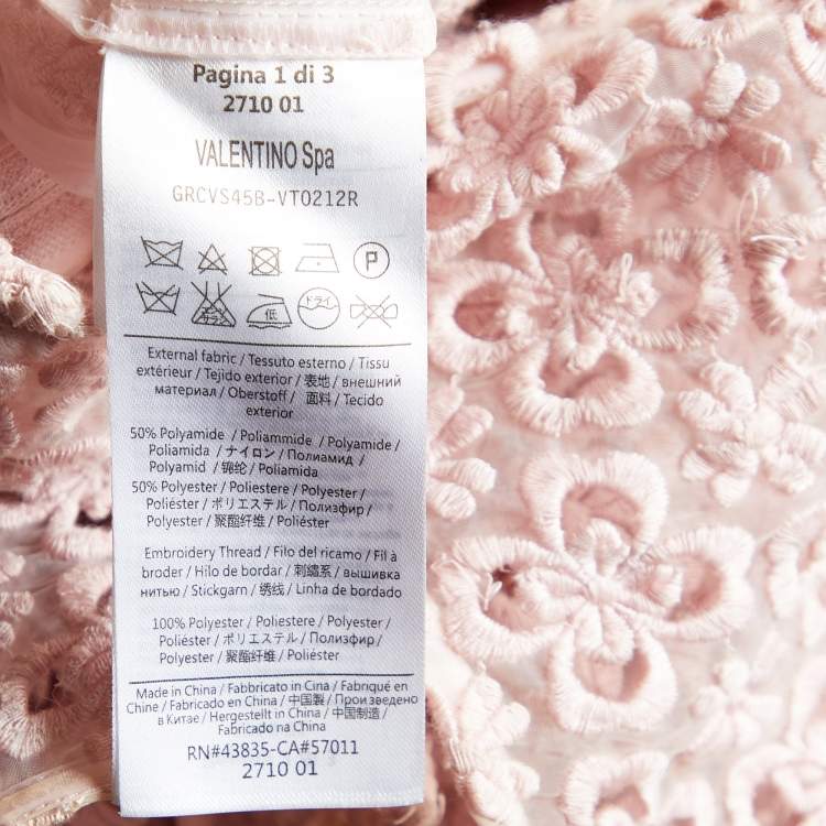 Pre Owned RED Valentino Pink Floral Lace Sleeveless Dress S