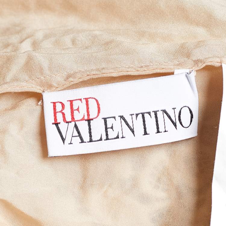 Pre Owned RED Valentino Cream Silk & Lace Sleeveless Top M