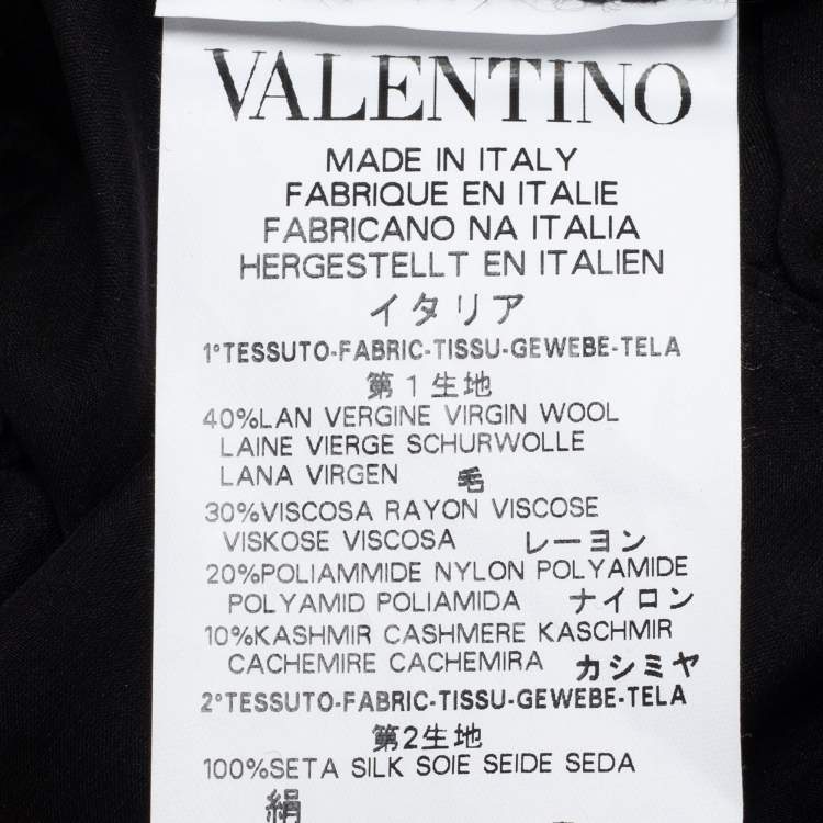 Pre Owned Red Valentino Black Knit & Silk Sequin Embellished Top  M