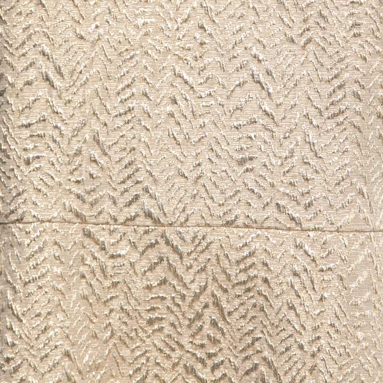 Pre Owned RED Valentino Metallic Gold Jacquard Sleeveless Midi Dress L