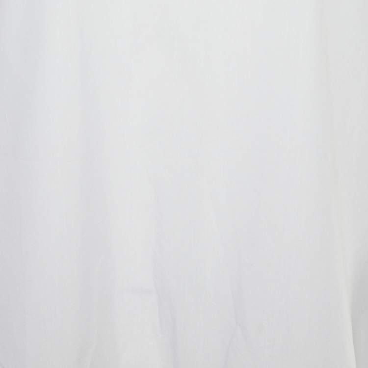Pre Owned RED Valentino White Cotton Swallow Bird Collar Detail Shift Dress S