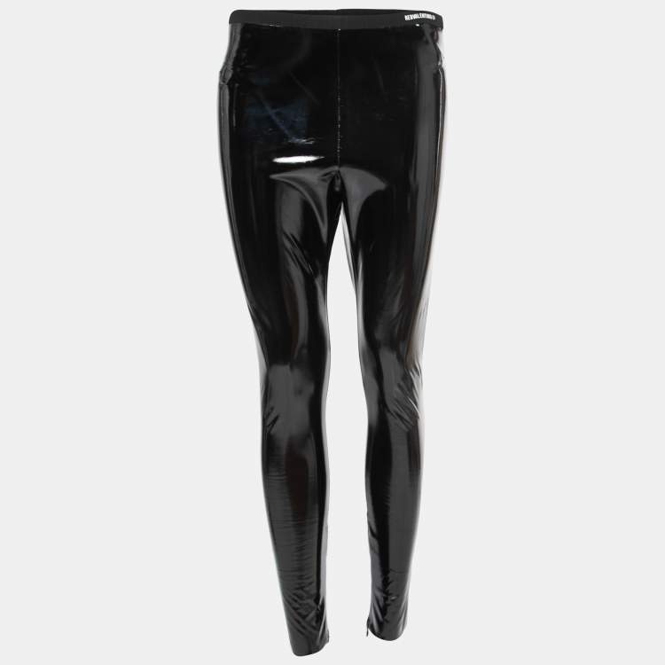Pre Owned RED Valentino Black Faux Leather Leggings XS