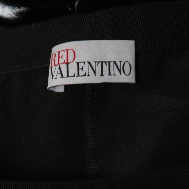Pre Owned RED Valentino Black Faux Leather Leggings XS
