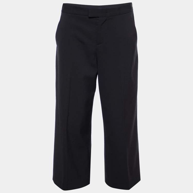 Pre Owned RED Valentino Black Wool Blend Wide Leg Culottes S
