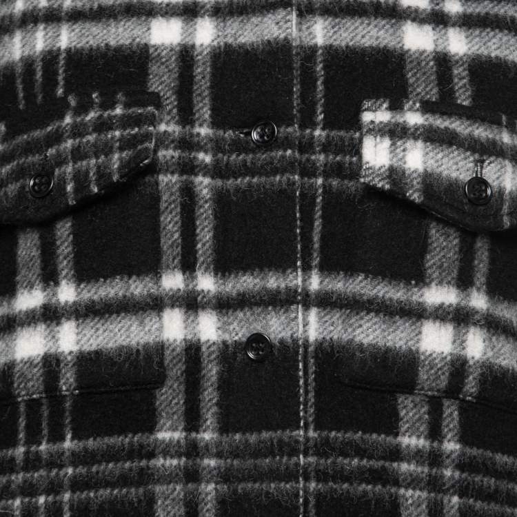 Pre Owned RED Valentino Black Checked Wool Blend Jacket M