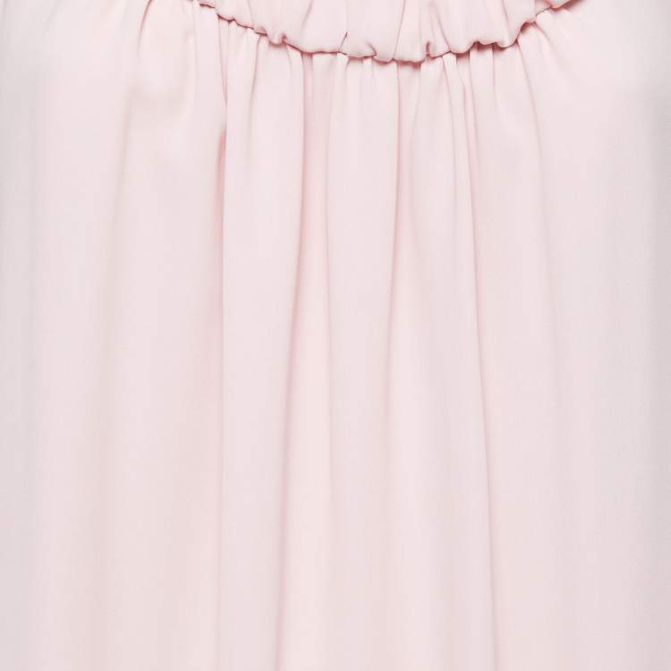 Pre Owned RED Valentino Pink Crepe Tie-Bow Detail Sleeveless Midi Dress M
