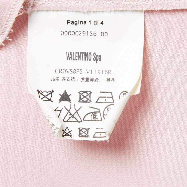 Pre Owned RED Valentino Pink Crepe Tie-Bow Detail Sleeveless Midi Dress M