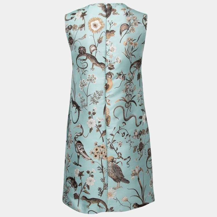 Pre Owned RED Valentino Myosotis Flora & Fauna Brocade Shift Dress S