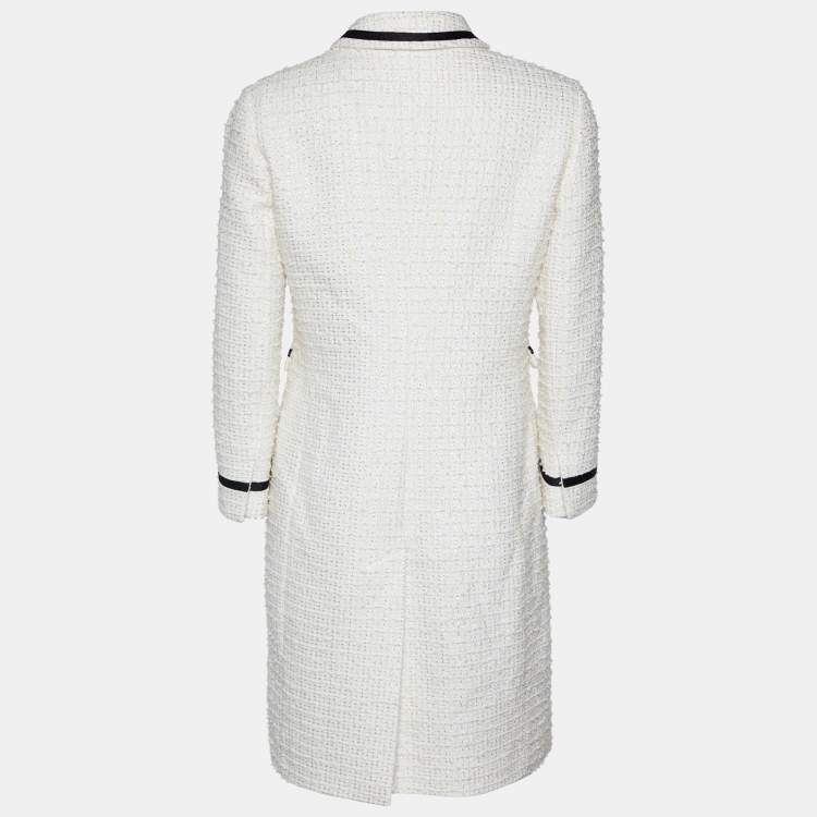 Pre Owned Red Valentino White Tweed Single Breasted Coat M